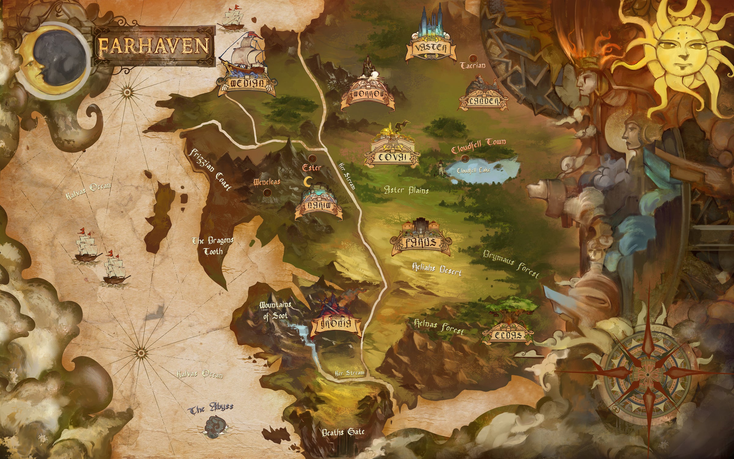 Interactive map of the story world